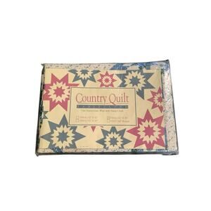 Country Quilt Tablecloth Star Pattern 52” X‎ 90” New Rare Vintage READ